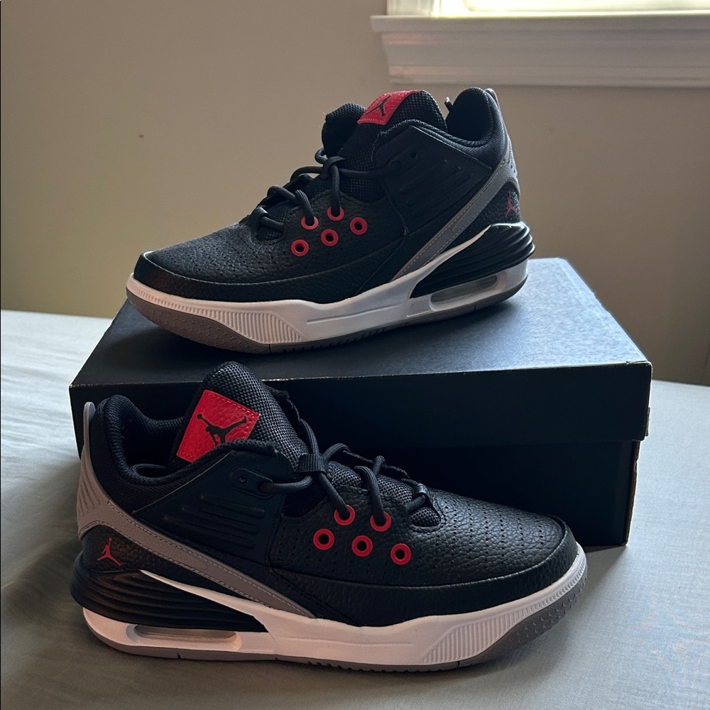 Jordan Kids Black and Red Sneakers